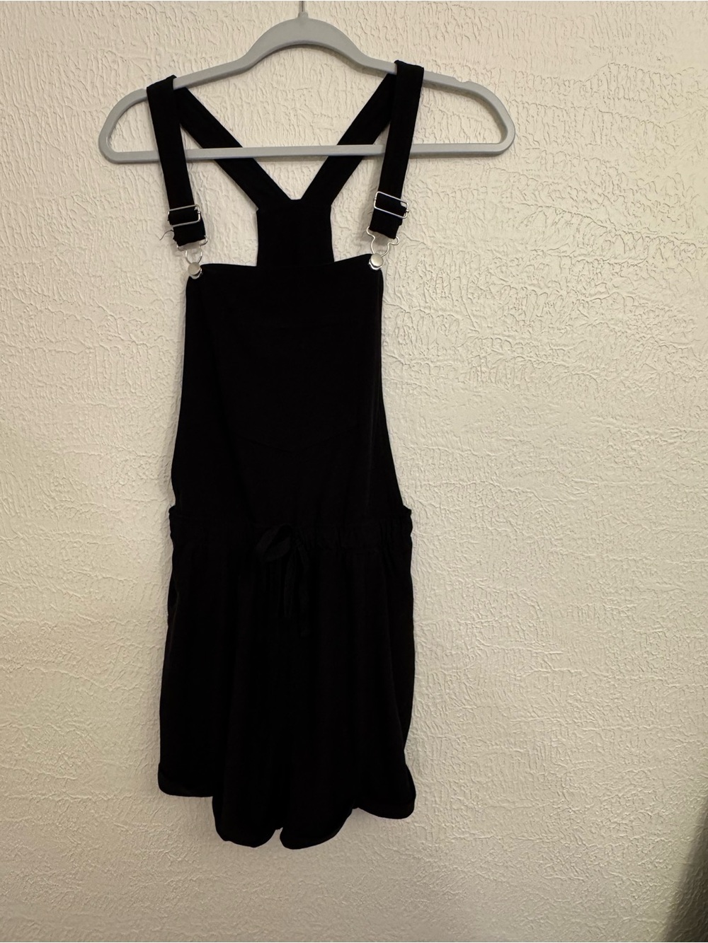 No Boundaries Black Overall Romper with Adjustable Straps